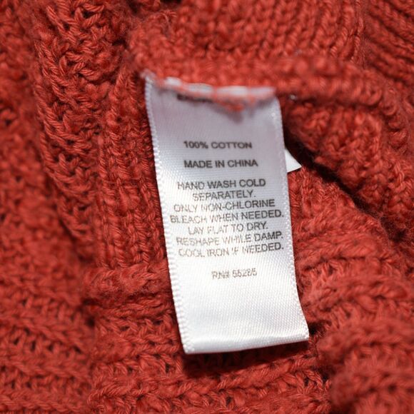 EXPRESS Women's %100 Cotton Long Sleeve Sweater Pullover Orange Size S - Picture 6 of 8